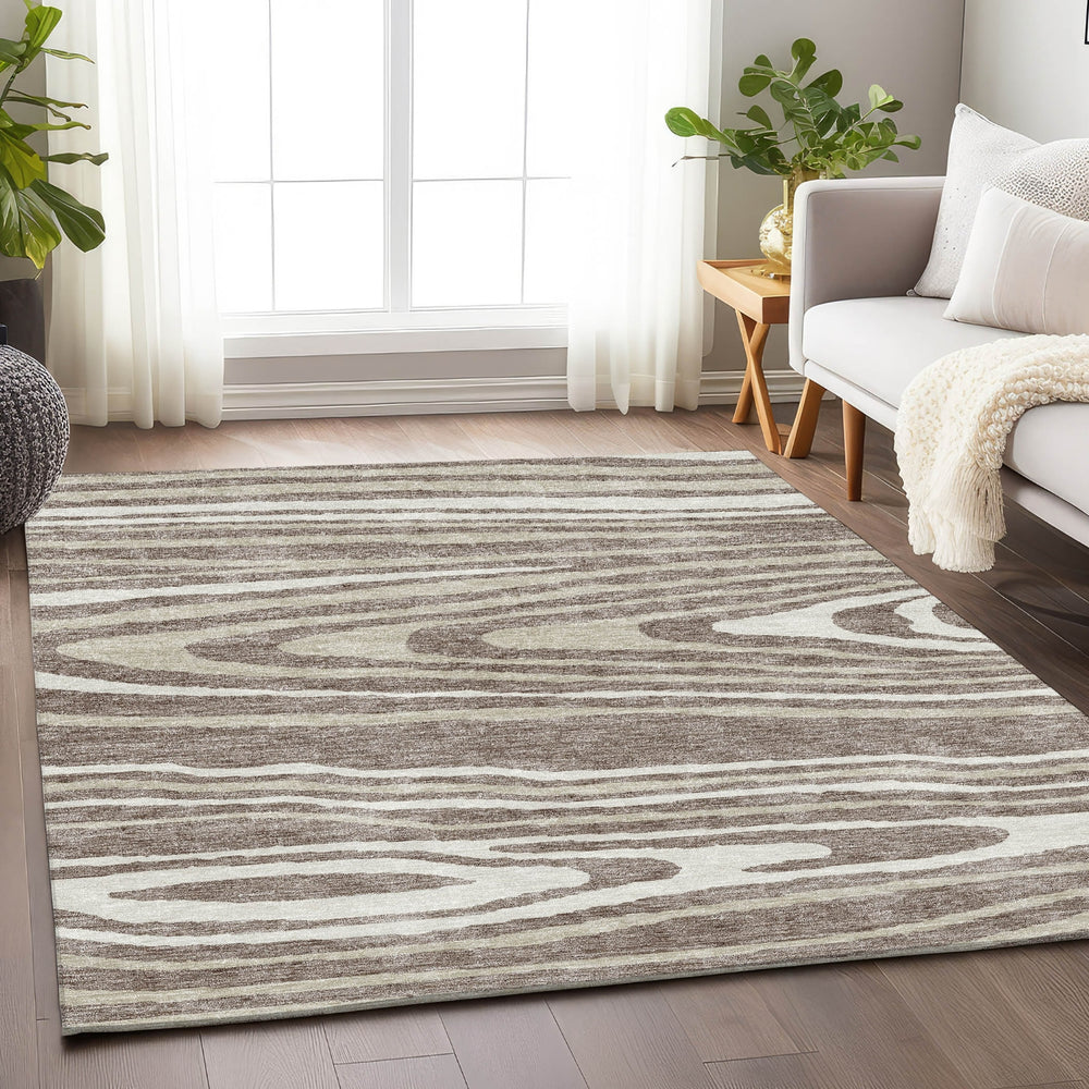 Piper Looms Mayfield Nature AMF974 Taupe Machine Washable Area Rug Lifestyle Image Feature