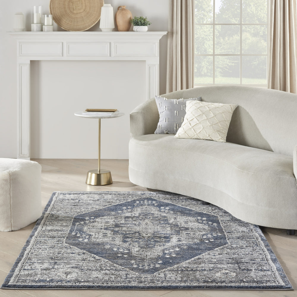 Nourison American Manor AMR02 Blue Area Rug Room Image Feature
