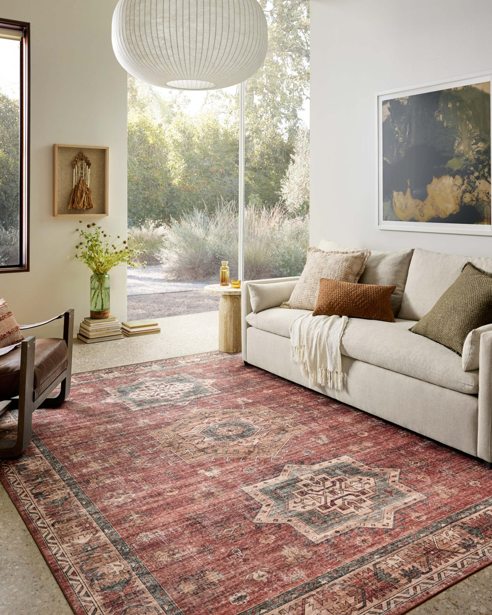 Loloi Anniston ANS-04 Spice / Multi Machine Washable Area Rug Lifestyle Image Feature