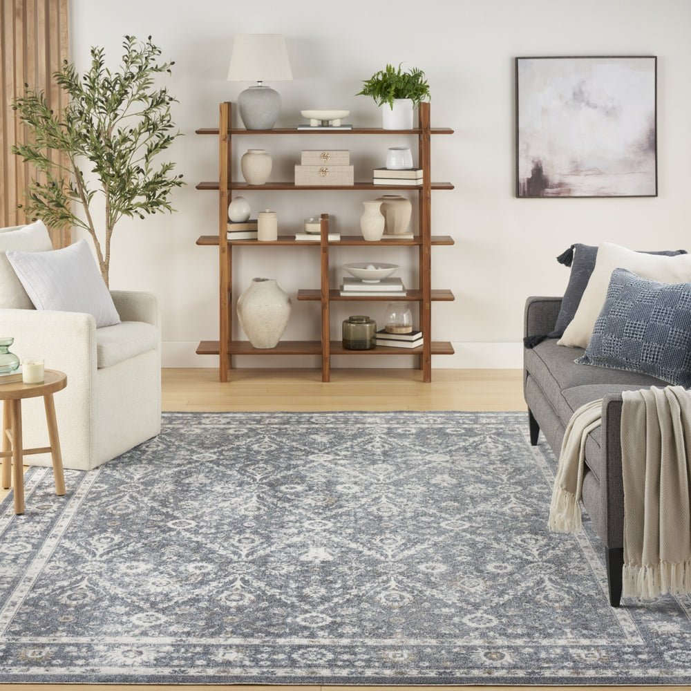 Nourison Astra Machine Washable ASW16 Dark Blue Area Rug Room Image Feature