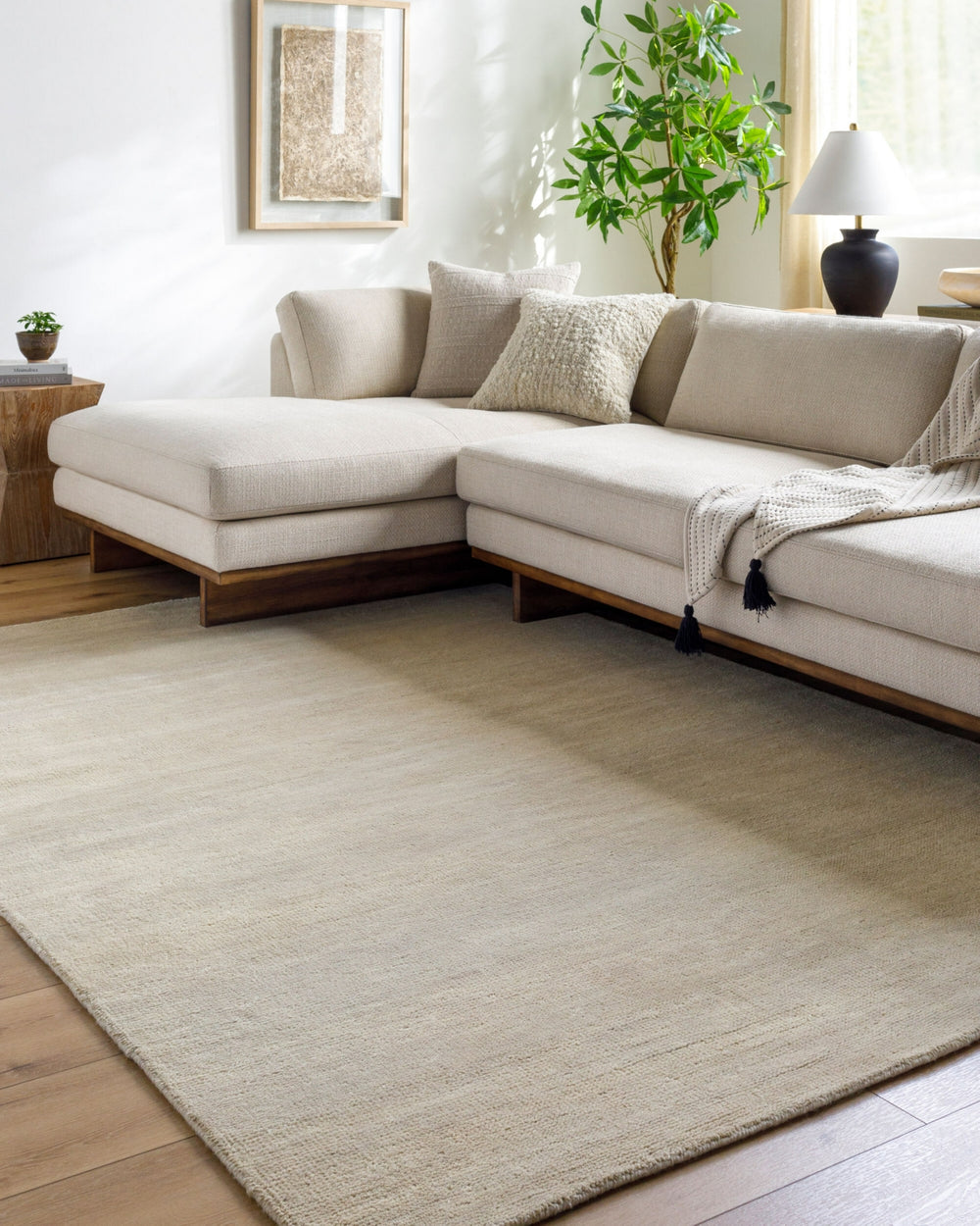 Surya Astana ATT-2300 Warm Grey Area Rug Room Scene Feature