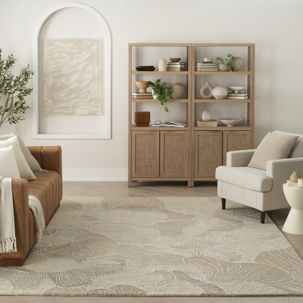 Nourison Avra AVR01 Taupe Area Rug Room Image Feature