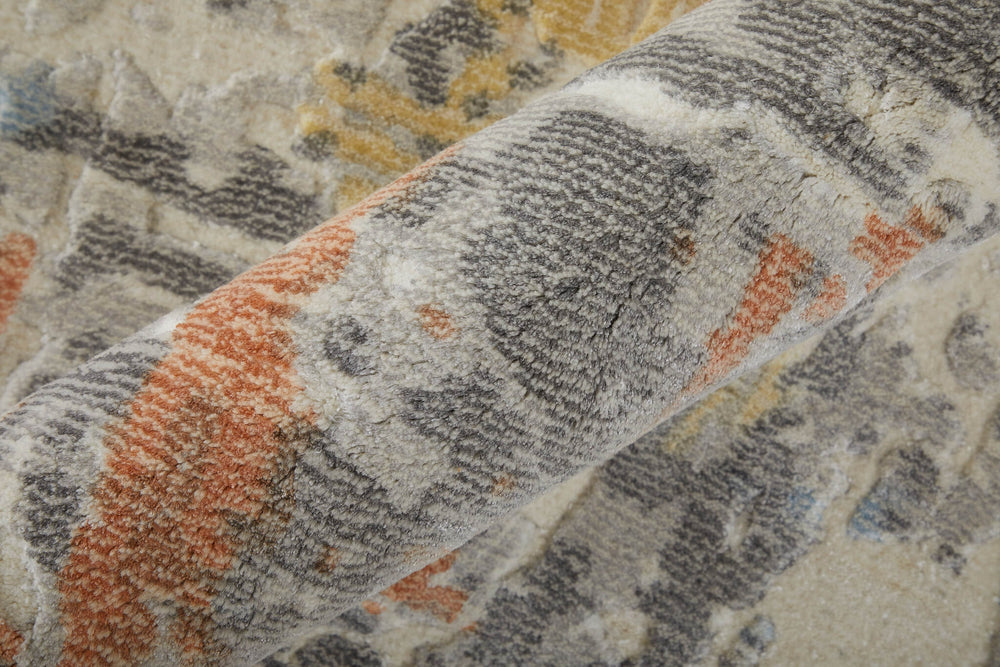 Feizy Braden 8A50F Gray/Orange/Tan Area Rug Lifestyle Image Feature