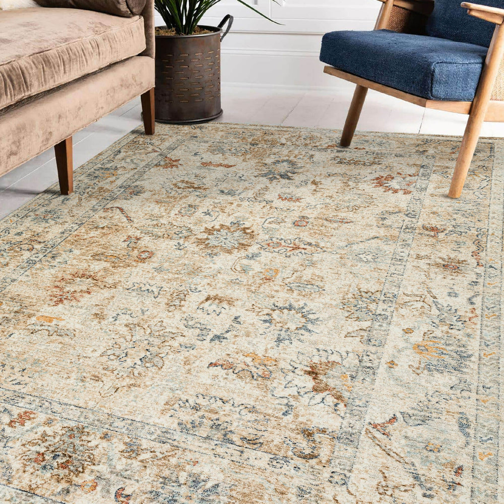 Dalyn Bergama BE4 Ivory Area Rug Lifestyle Image Feature