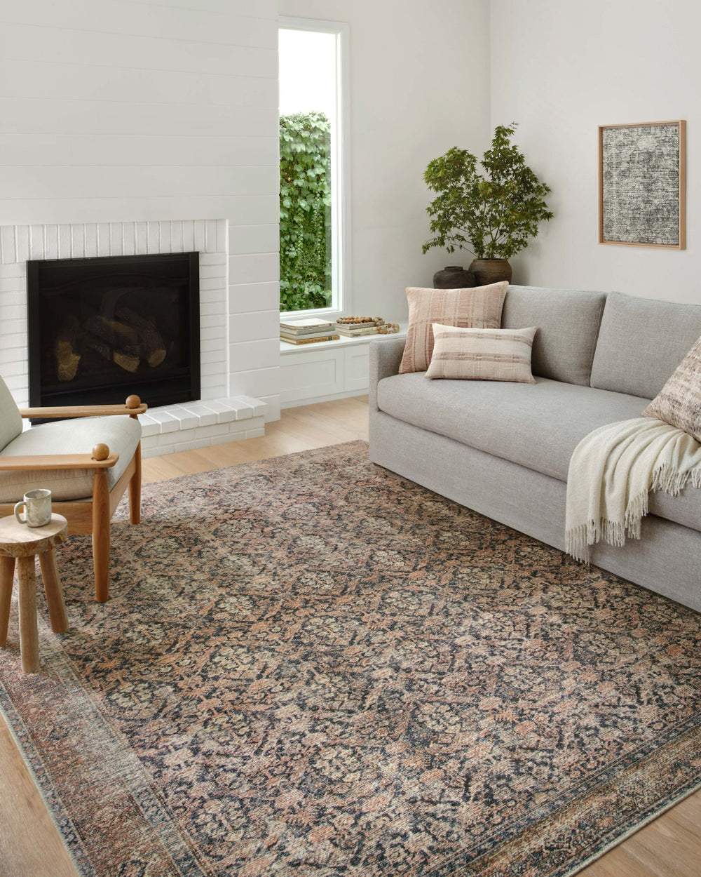 Amber Lewis x Loloi Billie BIL-01 Ink Area Rug Lifestyle Image Feature