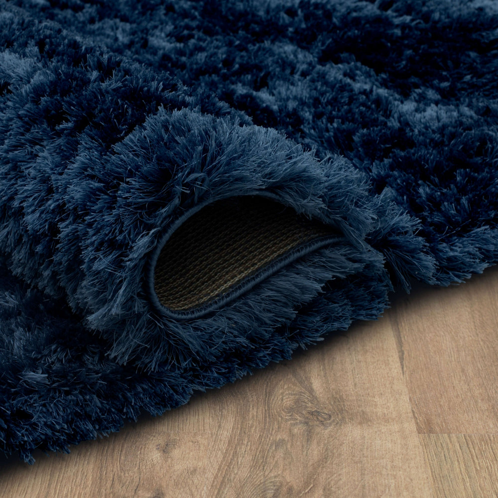 Karastan Billow Shag Blue Area Rug Detail Image Feature