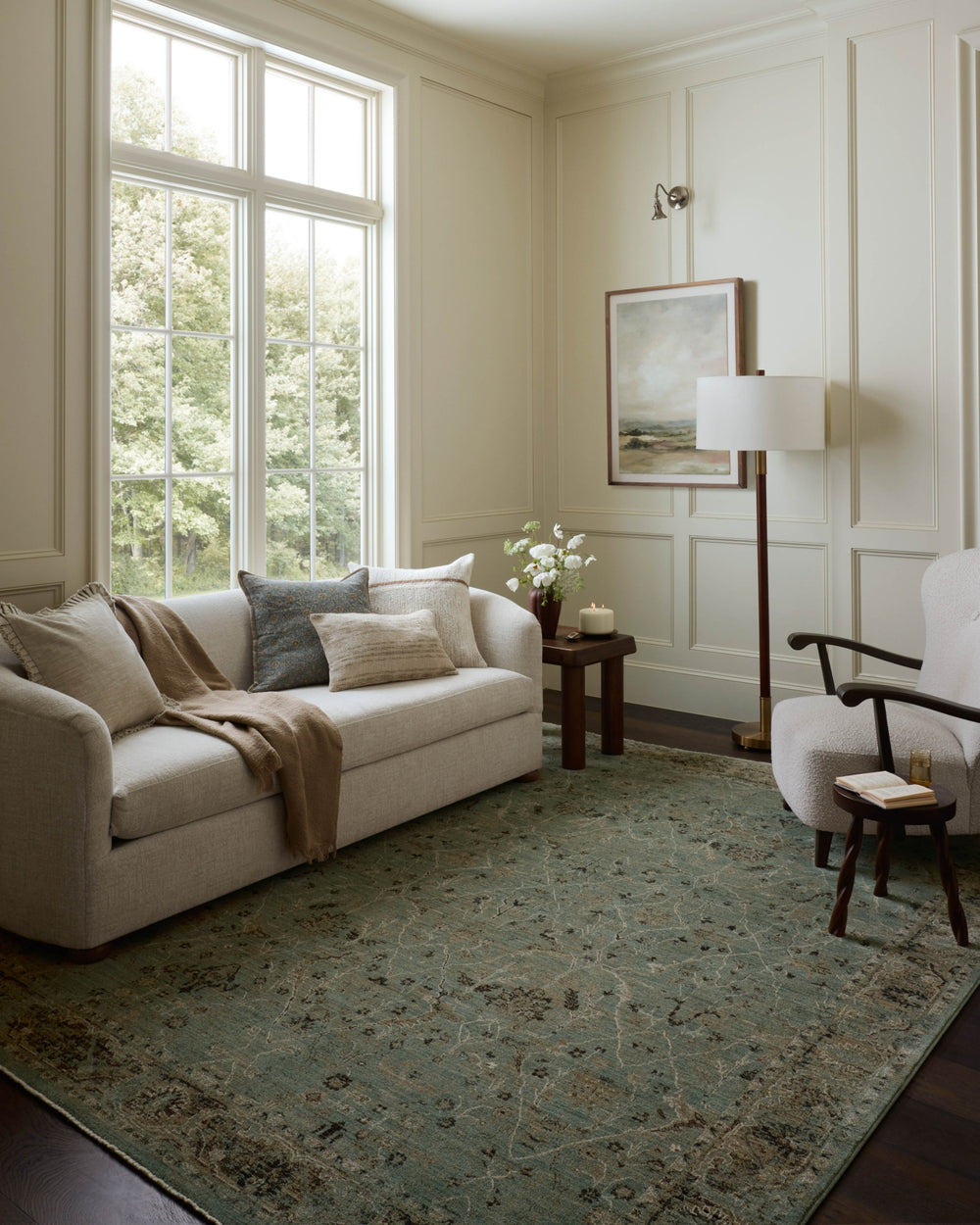 Loloi Briar BRR-02 Aqua / Olive Area Rug Lifestyle Image Feature