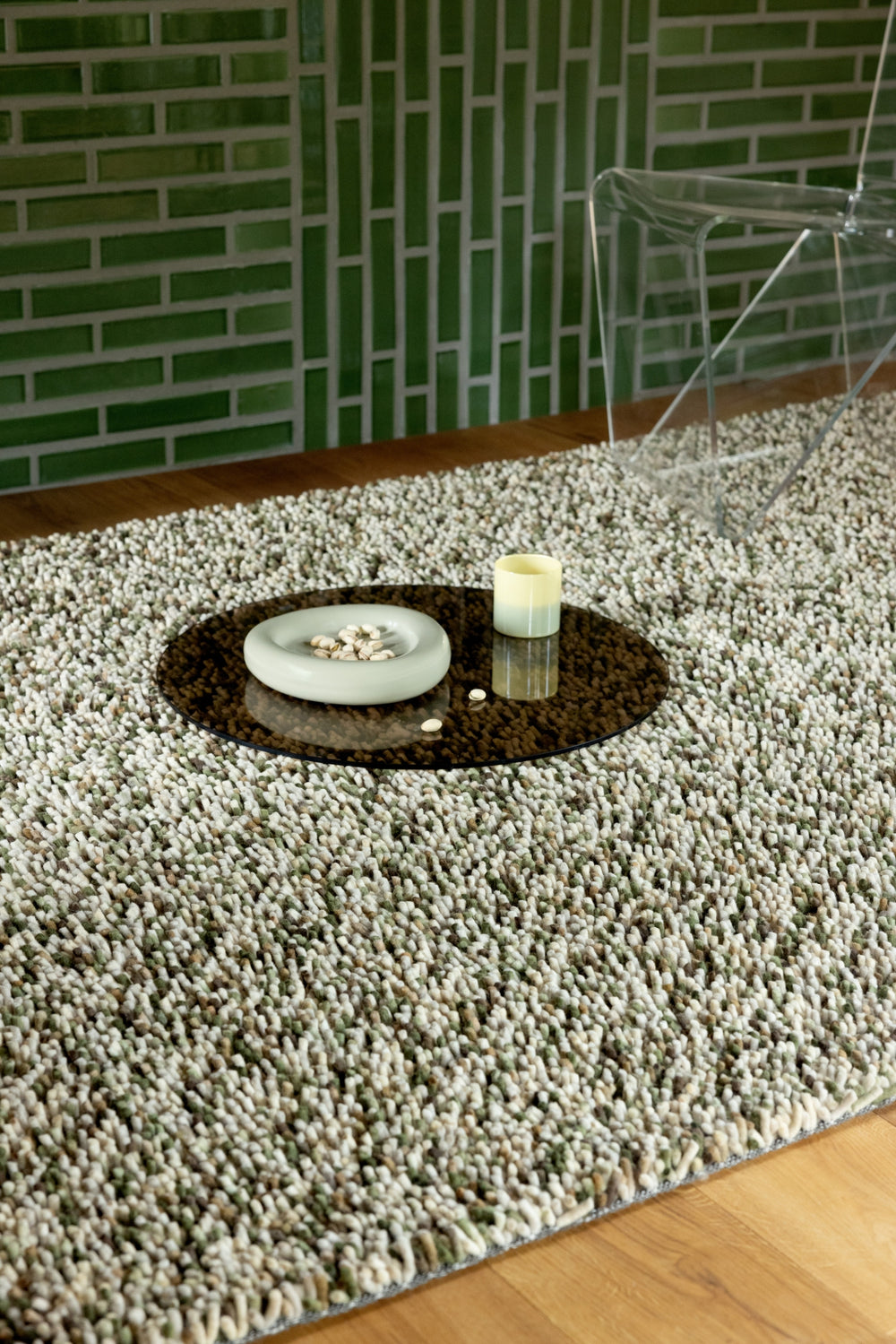 Brink and Campman Dots Moss Area Rug Room Image Feature