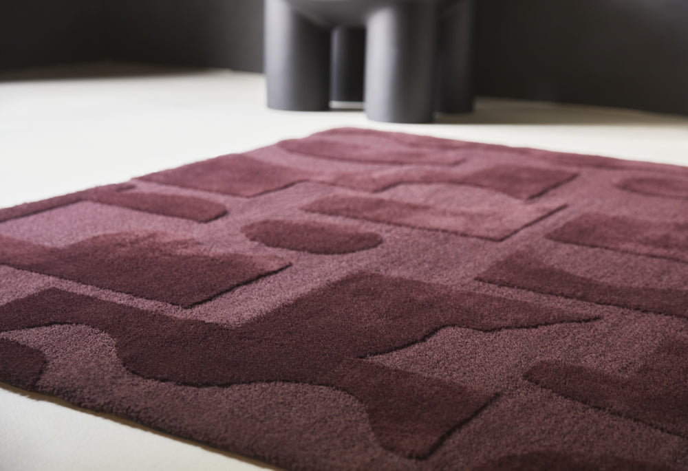 Brink and Campman Mural Modest Burgundy Area Rug Room Image Feature