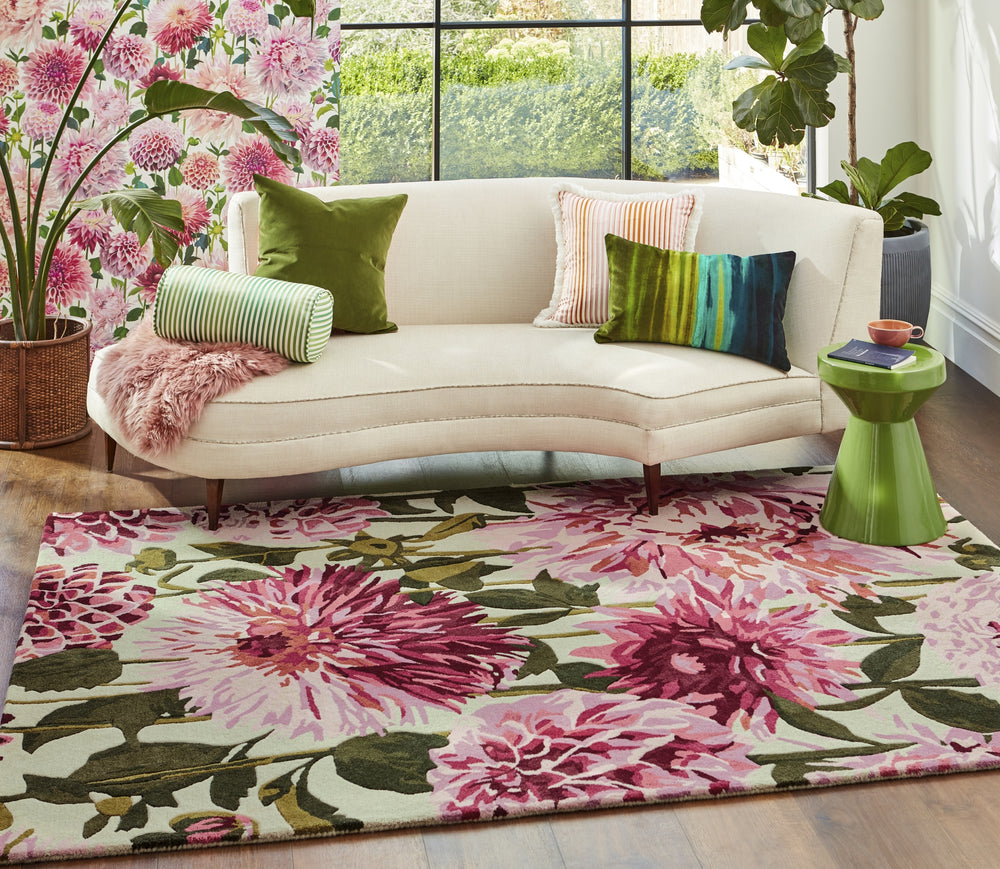 Brink and Campman Dahlia Fuchsia/Palm Area Rug by Harlequin Room Image Feature