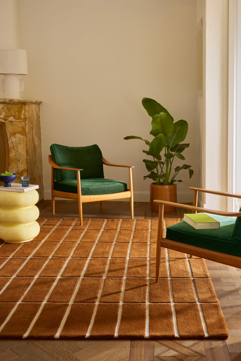 Brink and Campman Tiiliskivi Brown Area Rug by Marimekko Room Image Feature