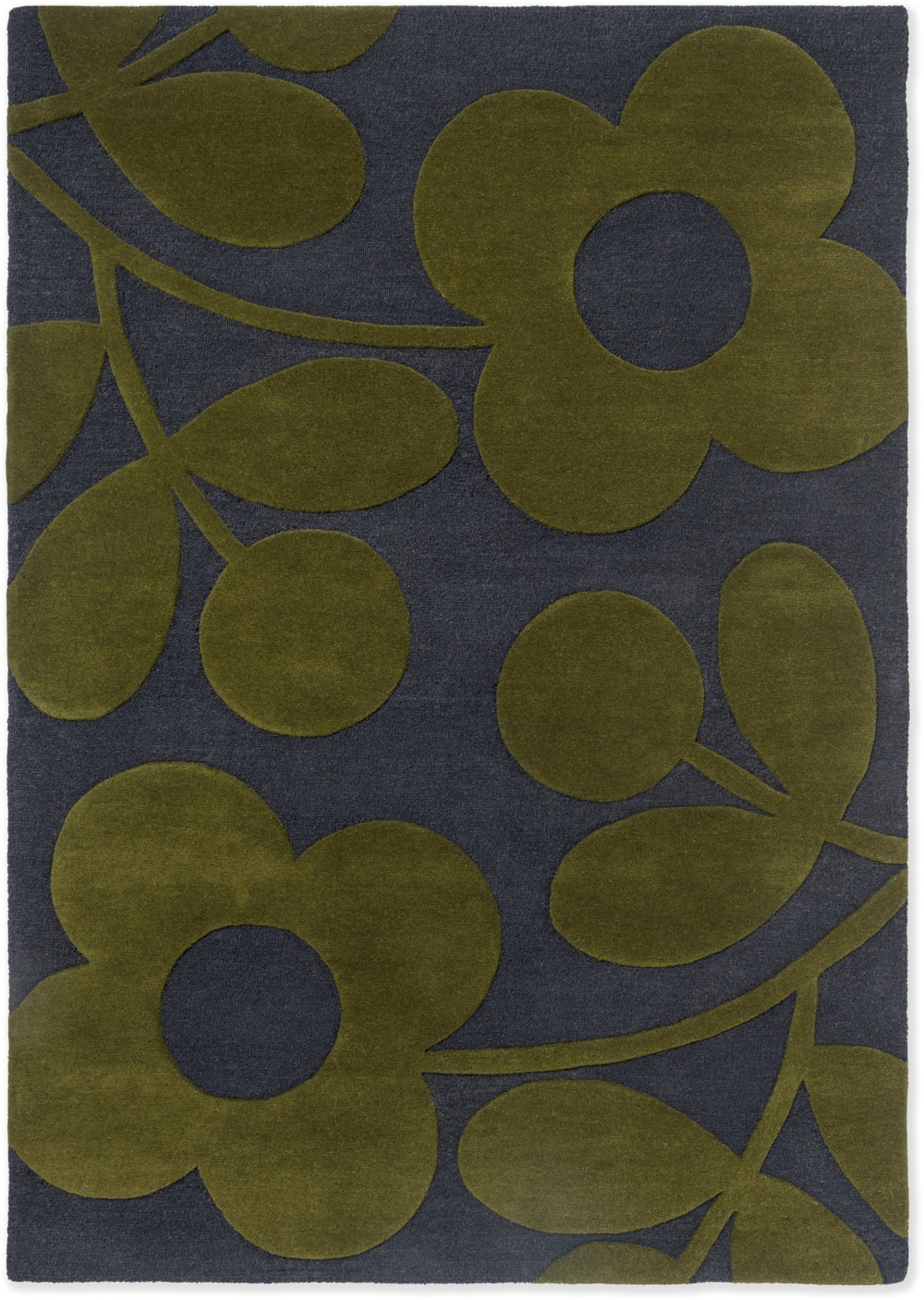 Brink and Campman Sprig Stem Marine Area Rug by Orla Kiely