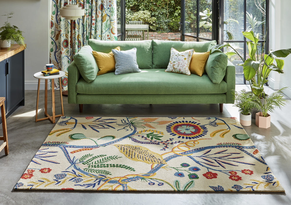 Brink and Campman Jackfruit the Beanstalk Chai Sage Area Rug by Scion Room Image Feature