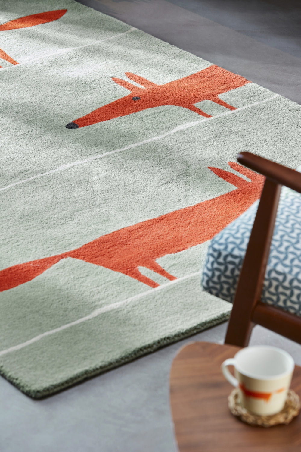 Brink and Campman Mr Fox Mint/Poppy Area Rug by Scion Room Image Feature
