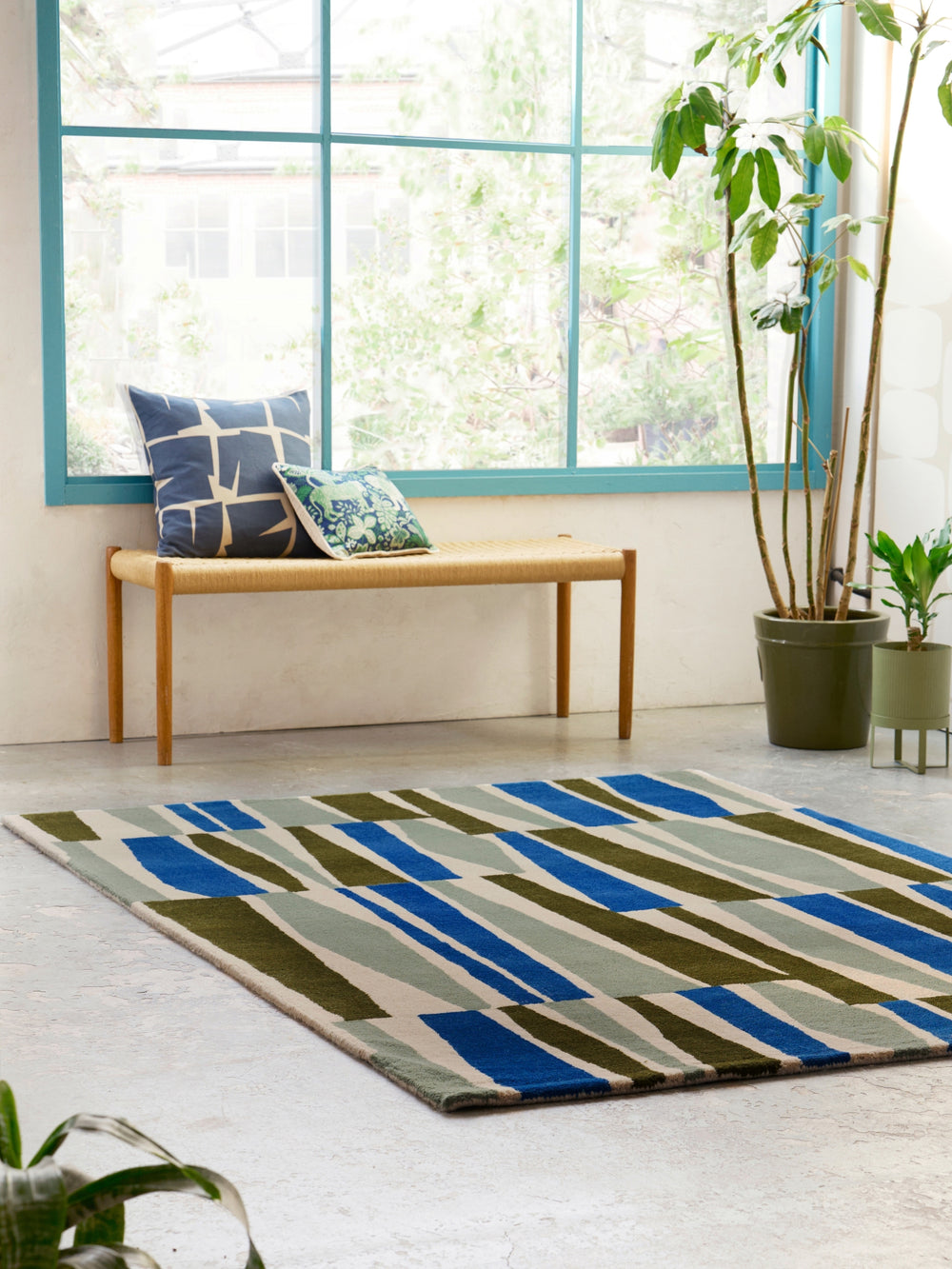 Brink and Campman Saku Olive Area Rug by Scion Room Image Feature