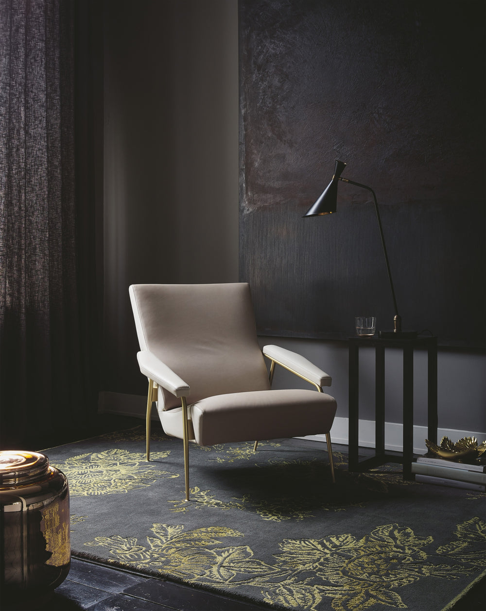 Brink and Campman Tonquin Charcoal Area Rug by Wedgwood Room Image Feature