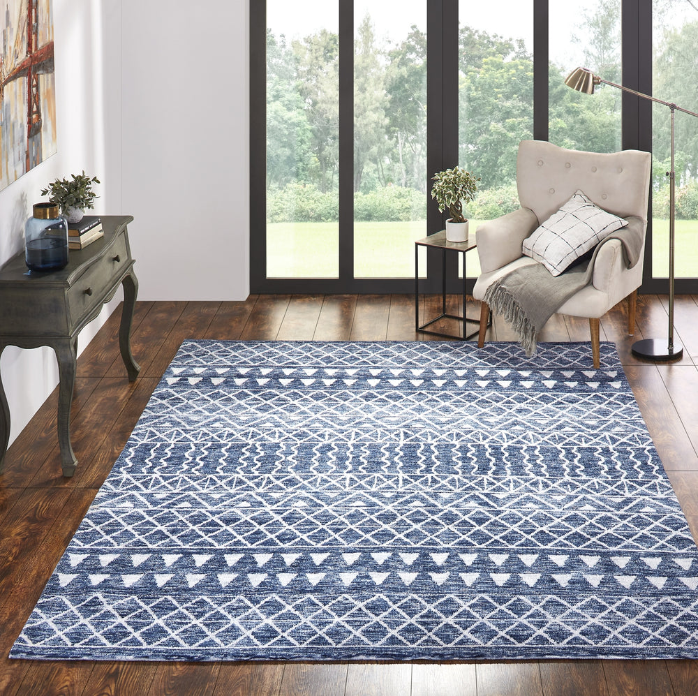 K2 Citadel CD-874 Denim Area Rug Lifestyle Image Feature