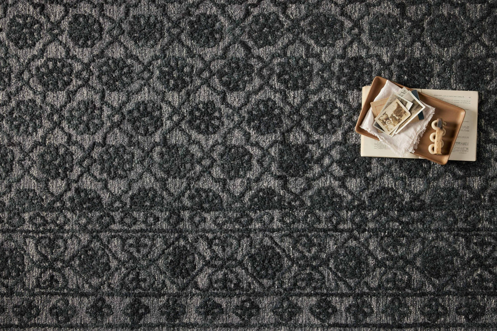Loloi Cecelia CEC-01 Smoke / Dark Grey Area Rug Lifestyle Image Feature