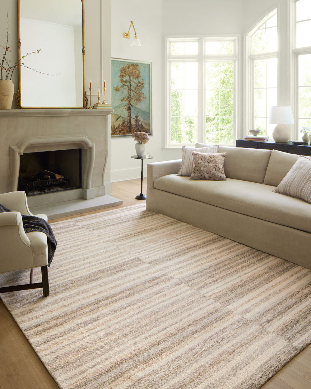 Chris Loves Julia x Loloi Chris CHR-03 Ivory/Clay Area Rug Room Scene Feature