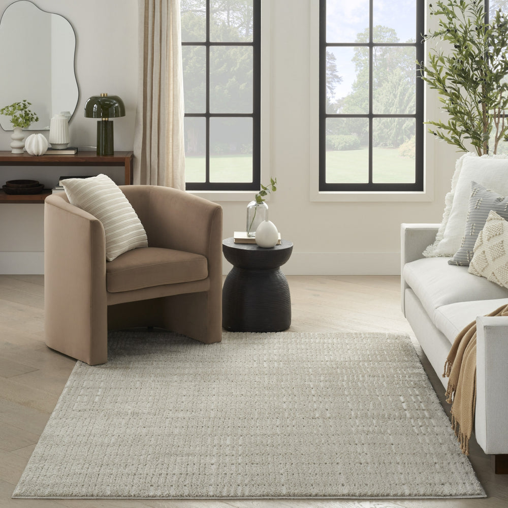 Nourison Cozy Modern CMD03 Grey Ivory Area Rug Room Image Feature