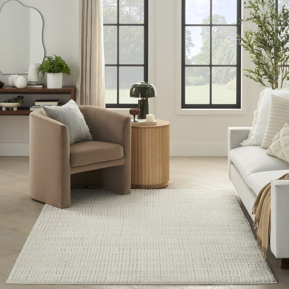 Nourison Cozy Modern CMD03 Ivory Grey Area Rug Room Image Feature