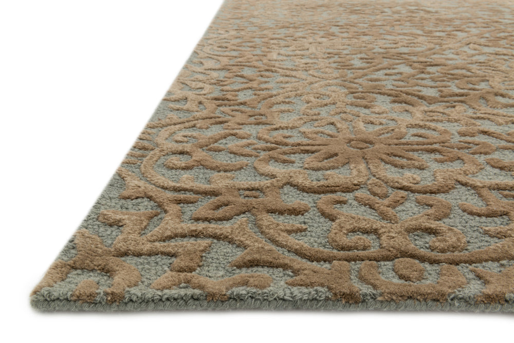 Loloi Alexi AJ-01 Mist / Camel Area Rug Corner Feature