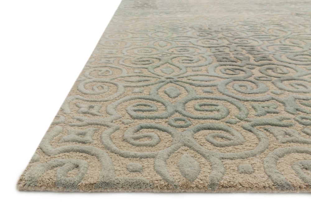 Loloi Alexi AJ-04 Beige / Mist Area Rug Corner Feature
