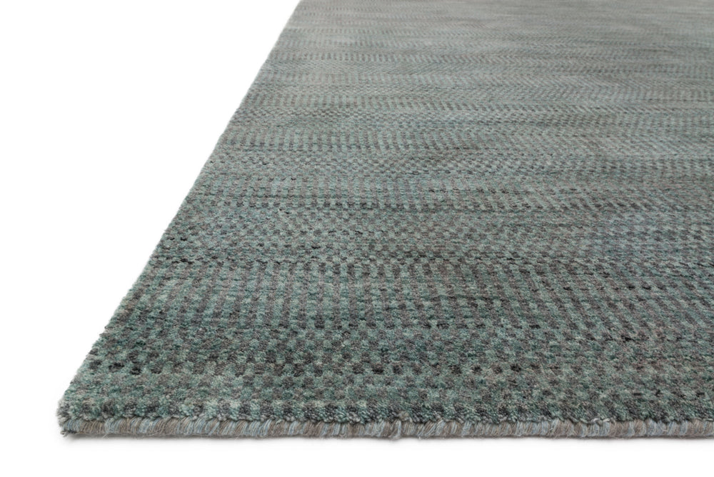 Loloi Elliot EK-01 Aqua/Slate Area Rug Corner Feature