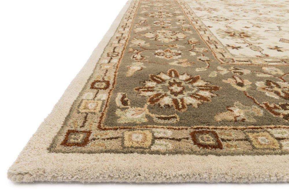 Loloi Elmwood EW-08 Ivory / Sage Area Rug Corner Feature