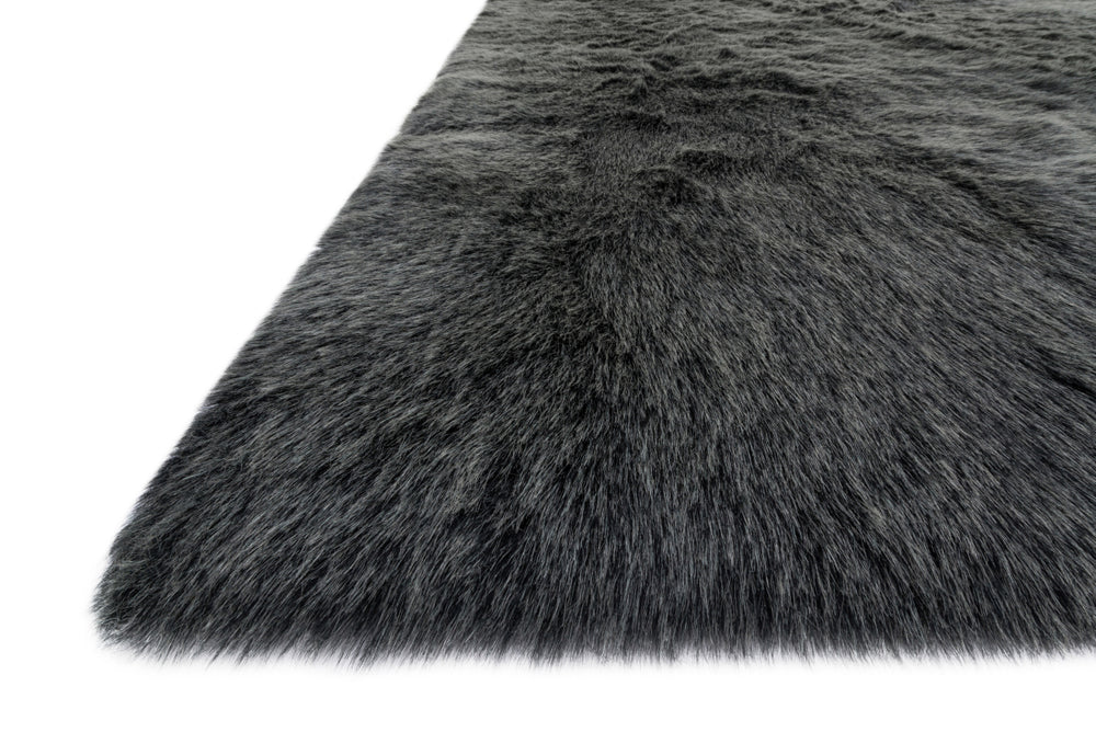 Loloi Finley FN-01 Black / Charcoal Area Rug Corner Feature