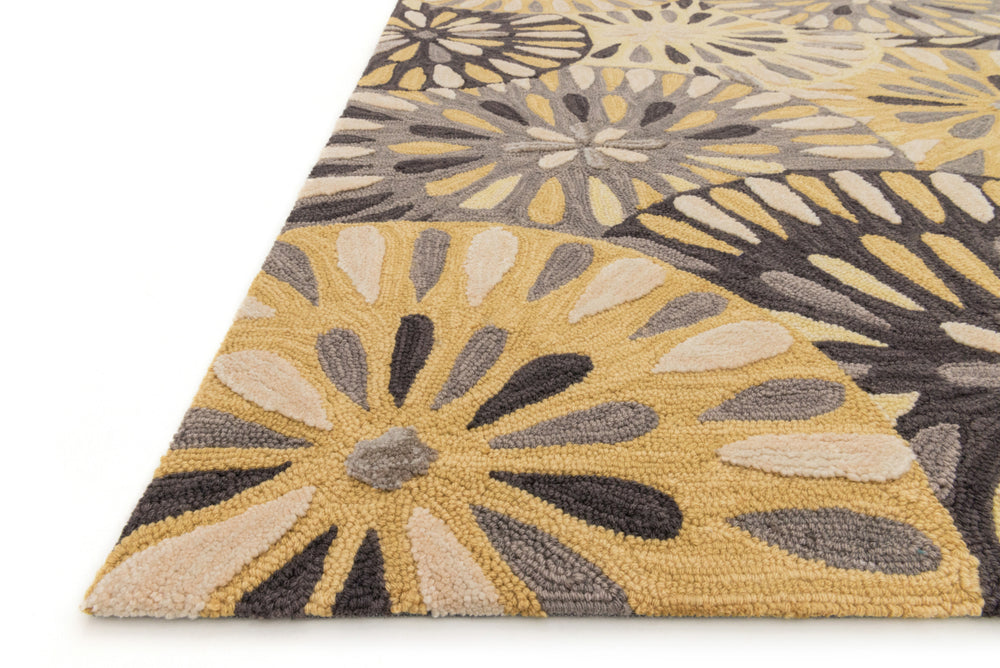 Loloi Gabriella GB-07 Grey / Gold Area Rug Corner Feature