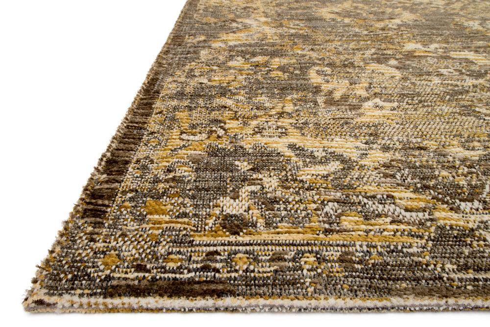 Loloi Izmir IZ-04 Taupe / Gold Area Rug Corner Feature
