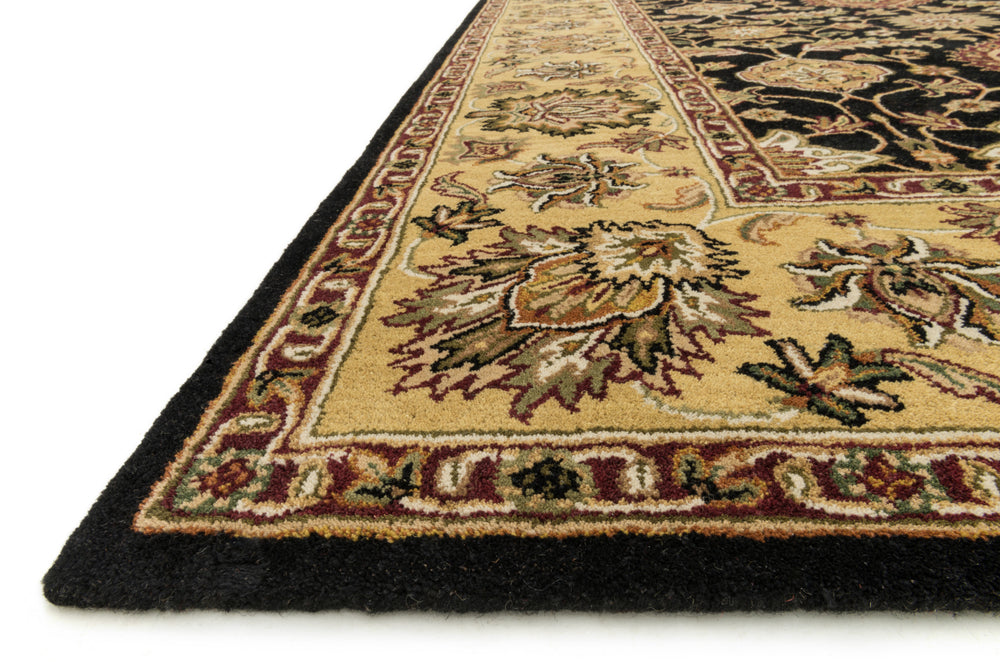 Loloi Maple MP-15 Black / Gold Area Rug Corner Feature