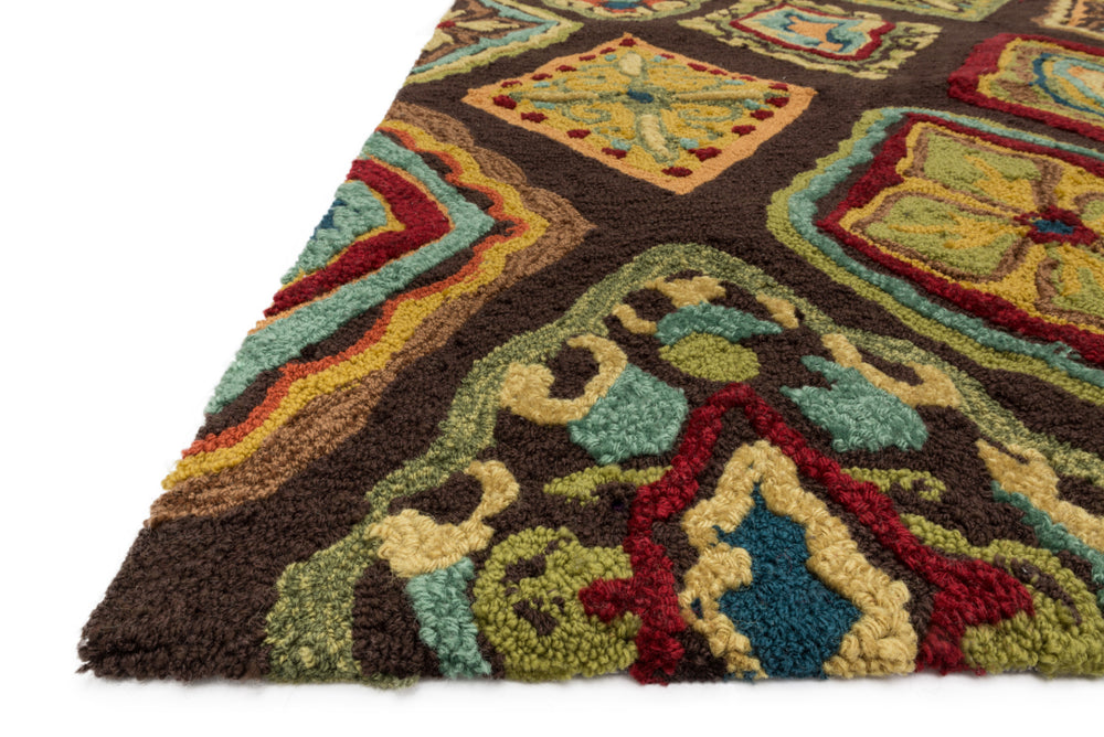 Loloi Olivia HOL02 Brown / Multi Area Rug Corner Feature