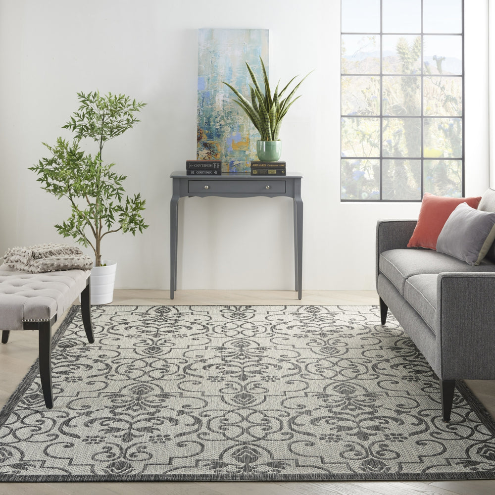 Nourison Country Side CTR04 Ivory/Charcoal Area Rug Room Image Feature
