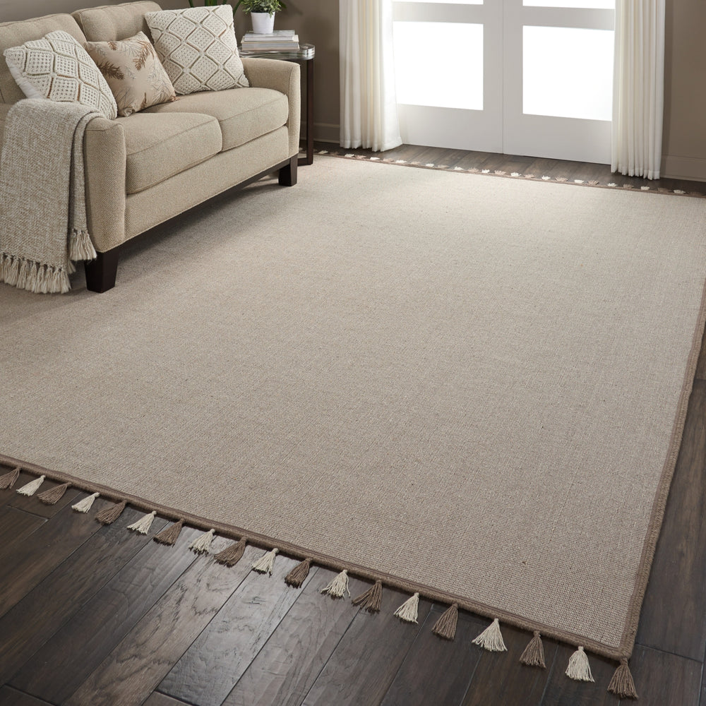 Nourison Otto DS600 Taupe Area Rug Room Image Feature