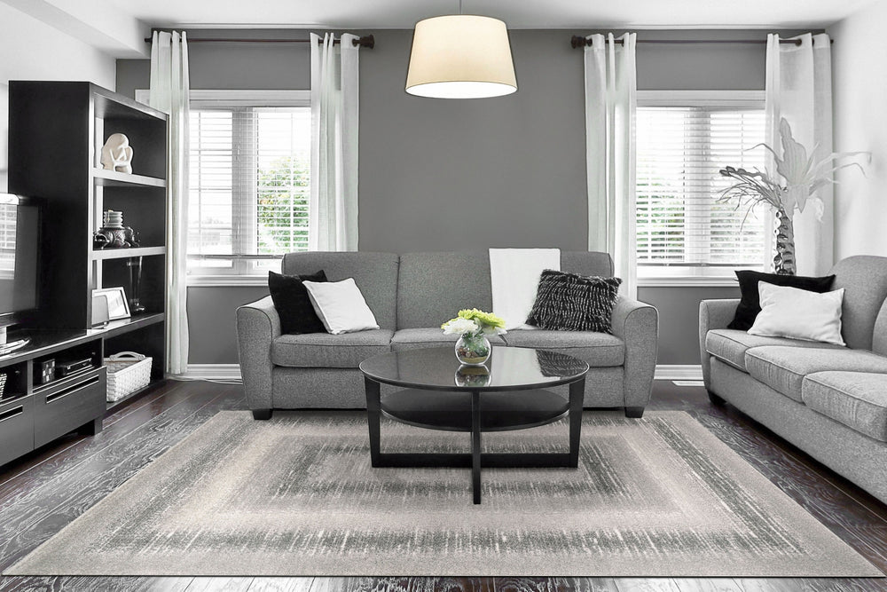 Dynamic Rugs Eclectic 6013 Cream/Grey Area Rug Room Scene Feature