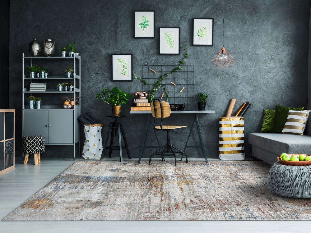 Dynamic Rugs Gold 1362 Grey/Ivory/Multi Area Rug Room Scene Feature