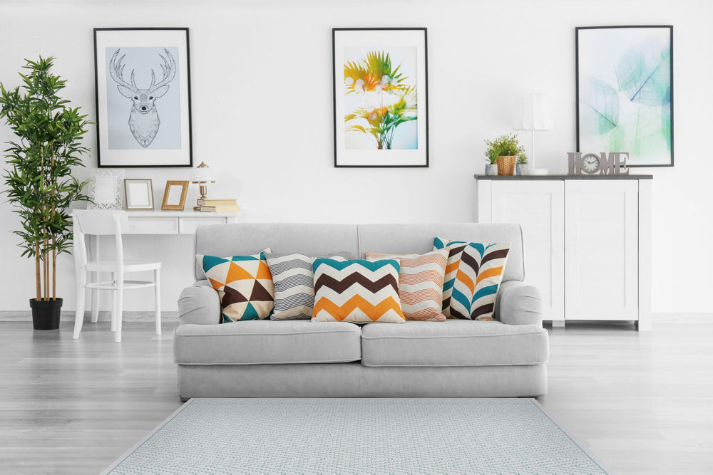 Dynamic Rugs Harmony 59019 Ivory/Blue Area Rug Room Scene Feature