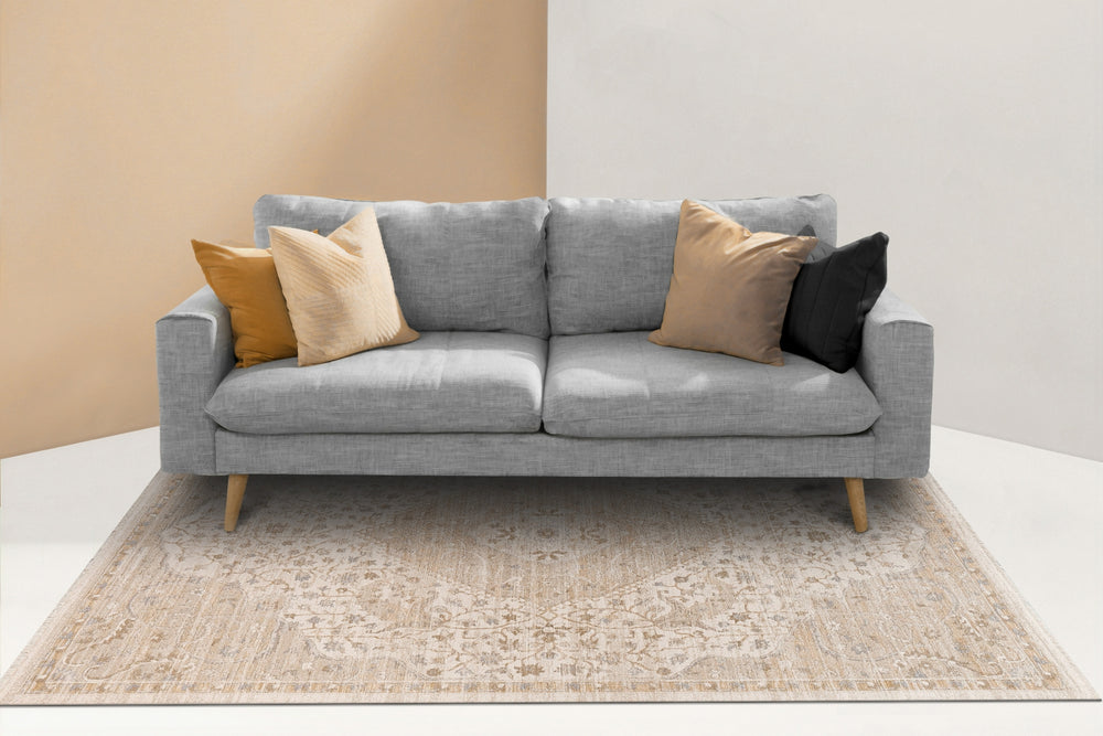 Dynamic Rugs Irving 15558 Beige/Cream/Rust Area Rug Room Scene Feature