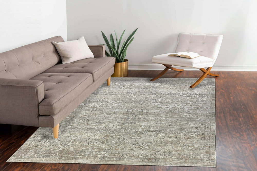 Dynamic Rugs Kyra 13704 Cream/Grey Area Rug Room Scene Feature