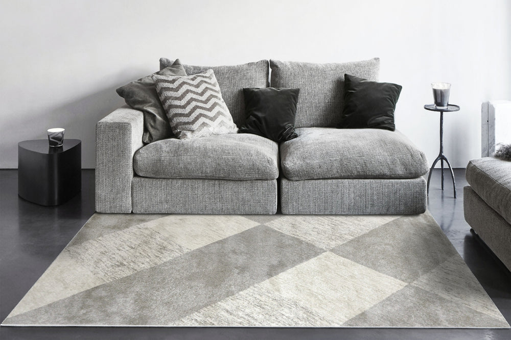 Dynamic Rugs Monroe 9812 Ivory/Grey Area Rug Room Scene Feature