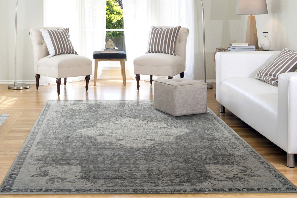 Dynamic Rugs Stefano 15703 Ivory/Grey Area Rug Room Scene Feature