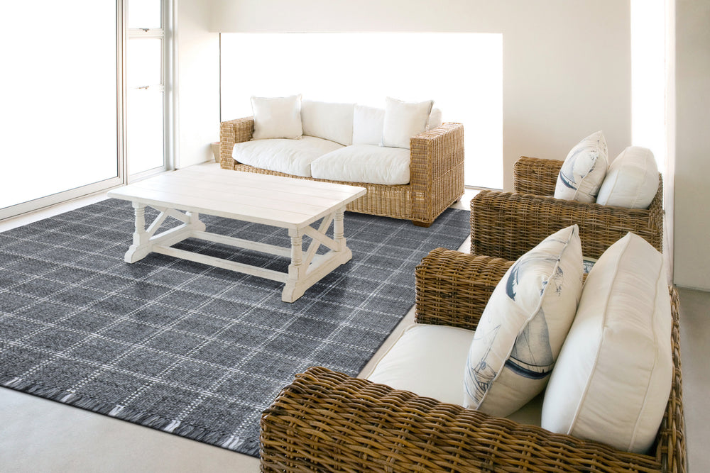 Dynamic Rugs Titus 5924 Grey/Ivory Area Rug Room Scene Feature