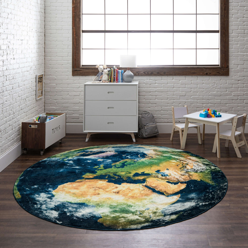 Mohawk Home Prismatic Eastern Hemi Navy Area Rug Lifestyle Image Feature