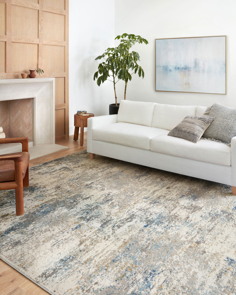 Loloi II Estelle EST-03 Ivory/Ocean Area Rug Lifestyle Image Feature