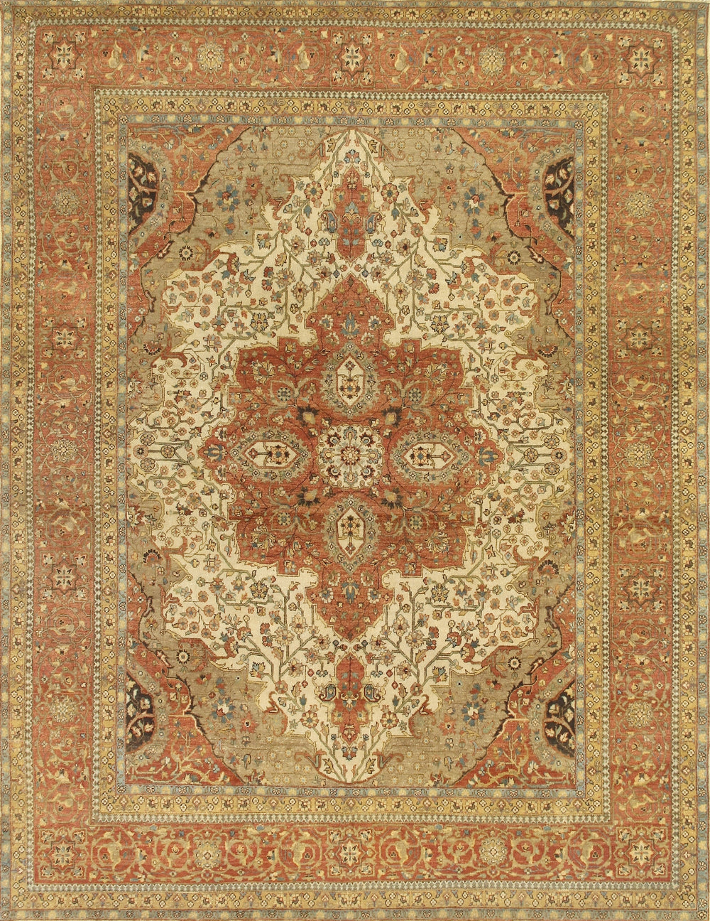 Exquisite Rugs Fine Serapi 5022 Ivory/Rust Area Rug