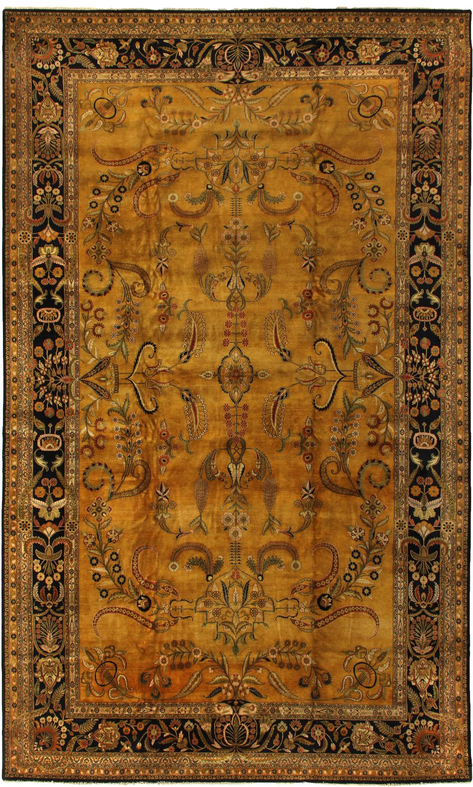 Exquisite Rugs Antique Weave Mohajeran 5881 Gold/Black Area Rug