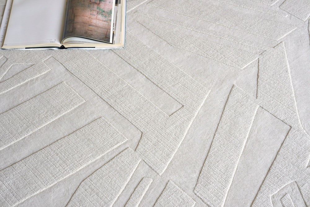 Exquisite Rugs Tempo 6193 Light Beige Area Rug Lifestyle Image Feature