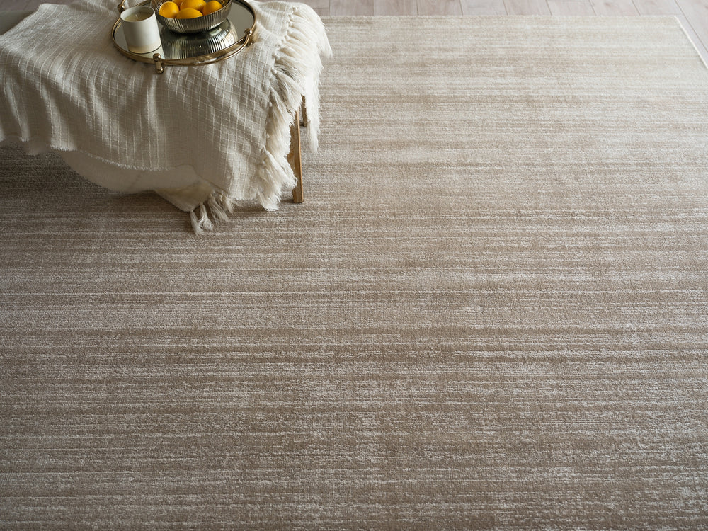 Exquisite Rugs Martelli Modern 6518 Taupe Area Rug Lifestyle Image Feature